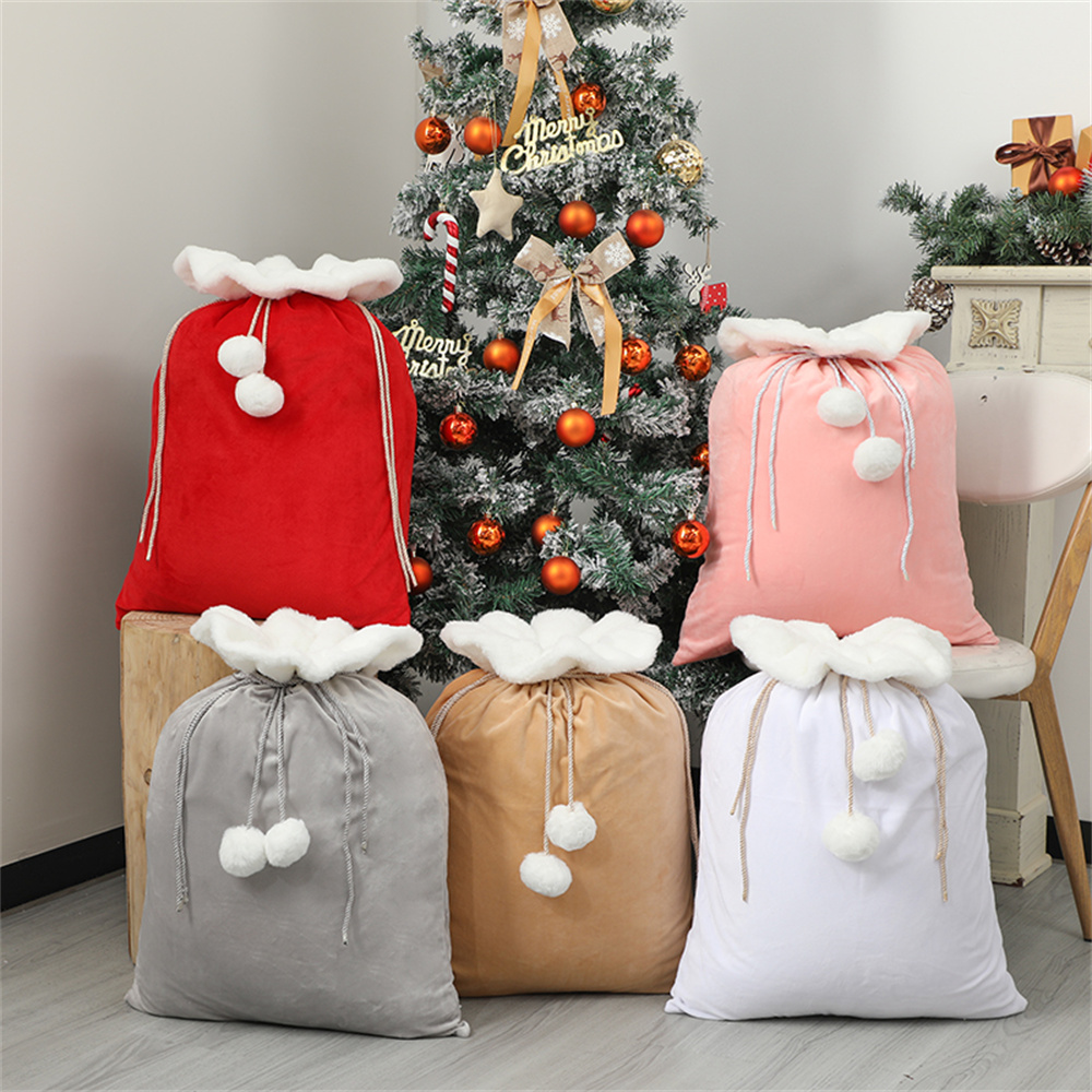 Luxury Xmas Bags - Custom Name Plush Christmas Santa Sack