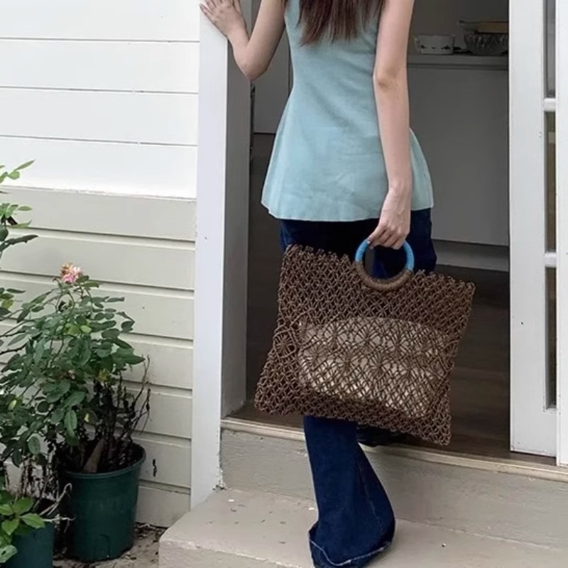 Boho Woven Straw Tote Bag for  - Luxury Bags For Travel ulasan dan harga