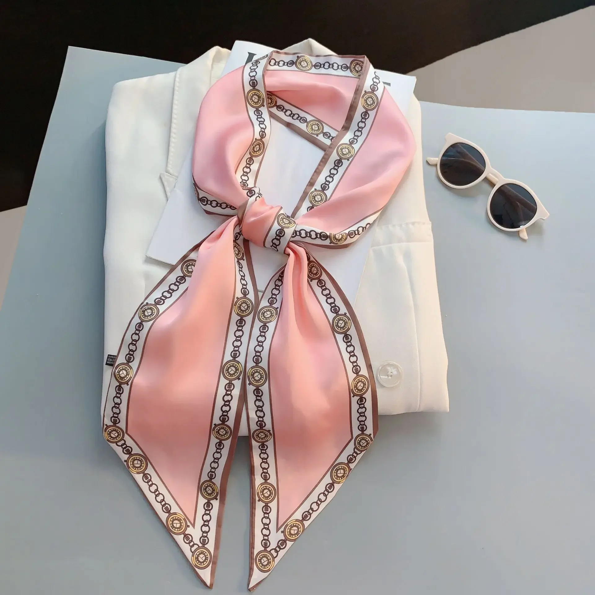 Design Print Skinny Scarf Plai - Luxury Bags For Travel ulasan dan harga