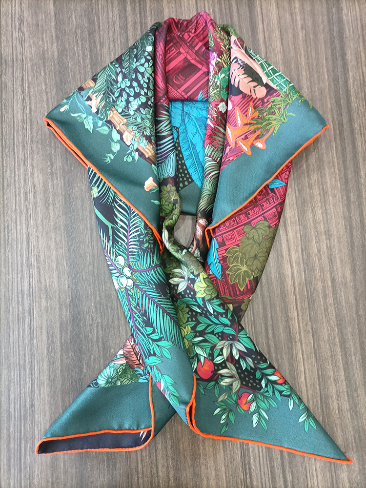 Silk Scarf 90CM Women Hand Rol - Luxury Bags For Travel ulasan dan harga