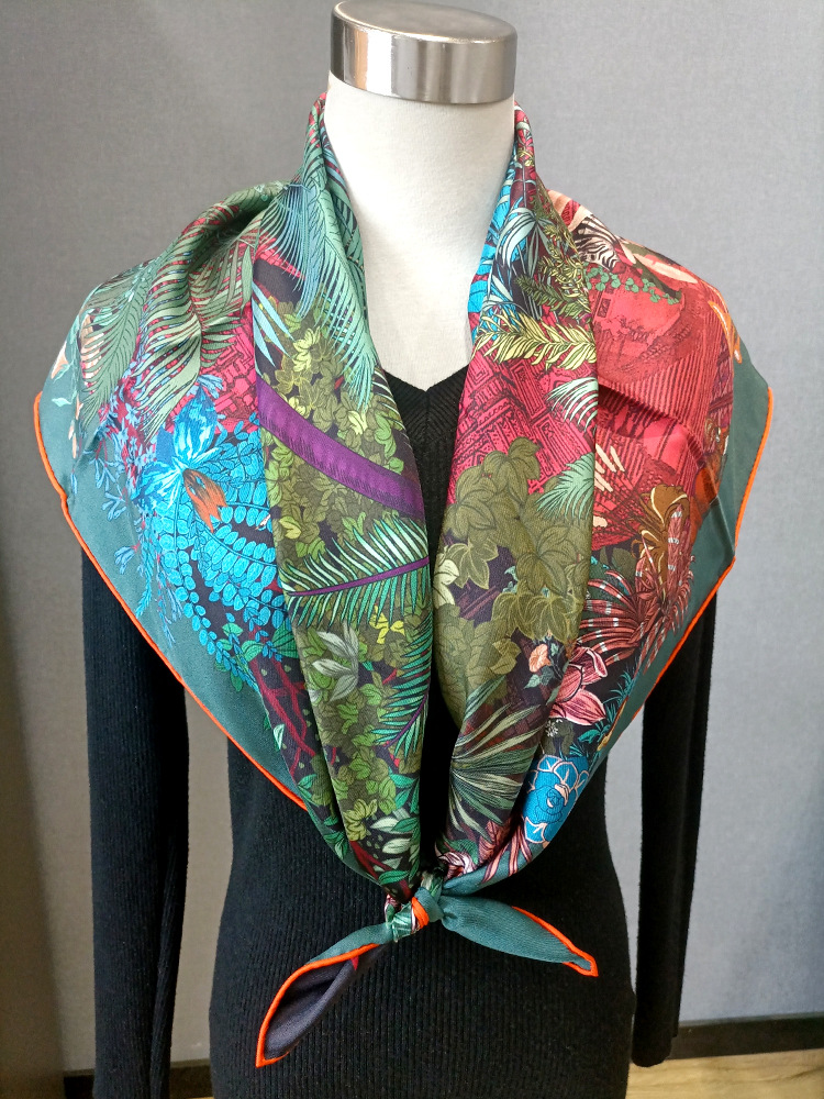 Silk Scarf 90CM Women Hand Rol - Luxury Bags For Travel ulasan dan harga