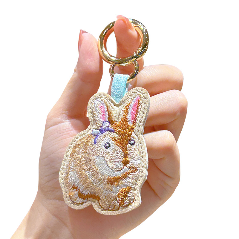 Embroidery Keychain Cute Rabbi - Luxury Xmas Bags ulasan dan harga