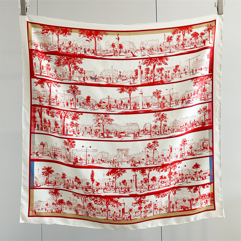 Red Silk Scarf Luxury 90cm Squ - Luxury Bags Hong Kong ulasan dan harga