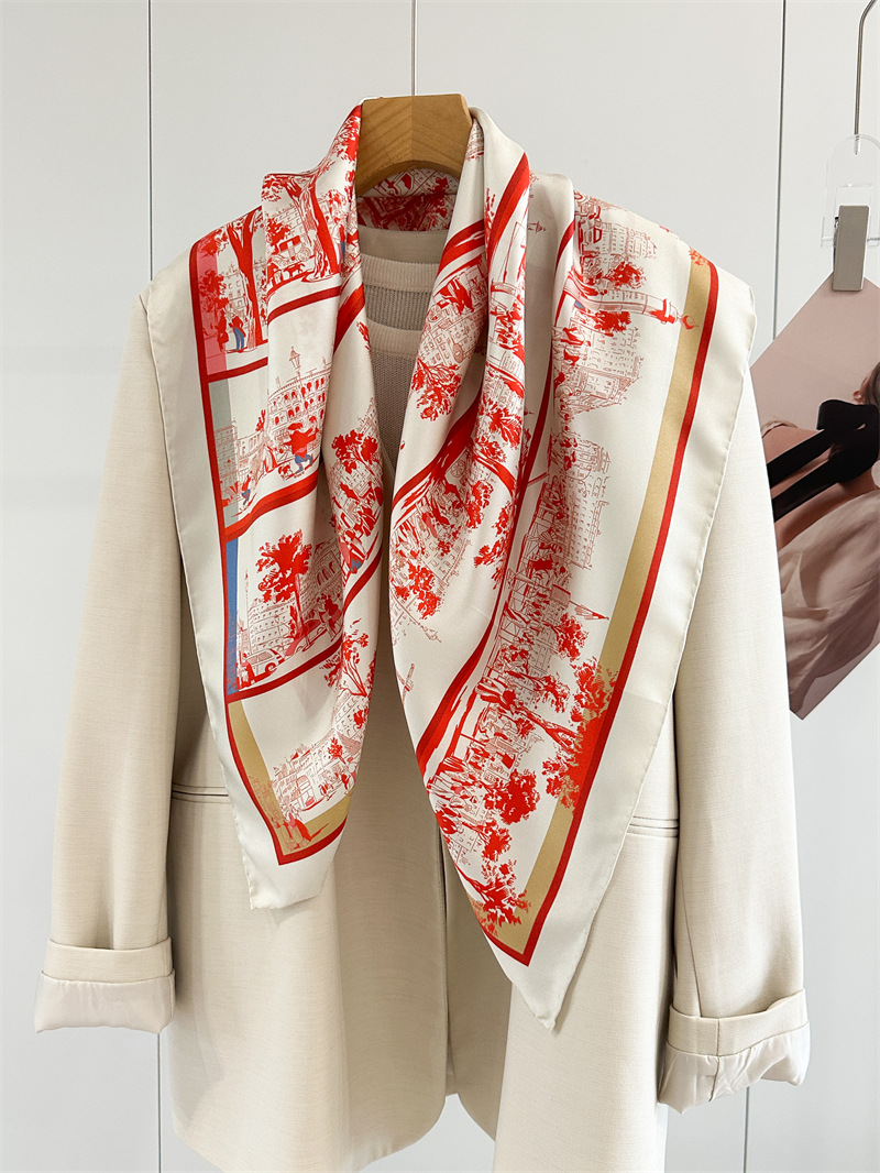 Red Silk Scarf Luxury 90cm Squ - Luxury Bags Hong Kong ulasan dan harga