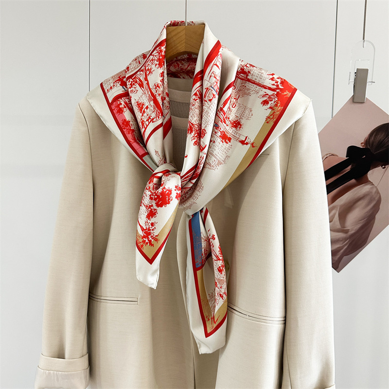 Red Silk Scarf Luxury 90cm Squ - Luxury Bags Hong Kong ulasan dan harga