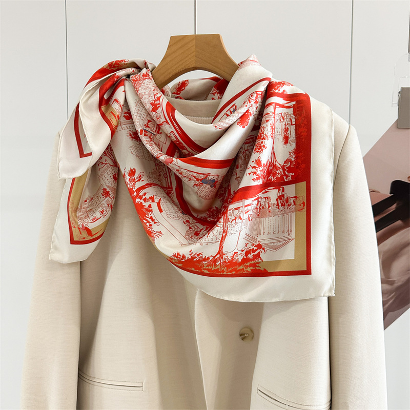 Red Silk Scarf Luxury 90cm Squ - Luxury Bags Hong Kong ulasan dan harga