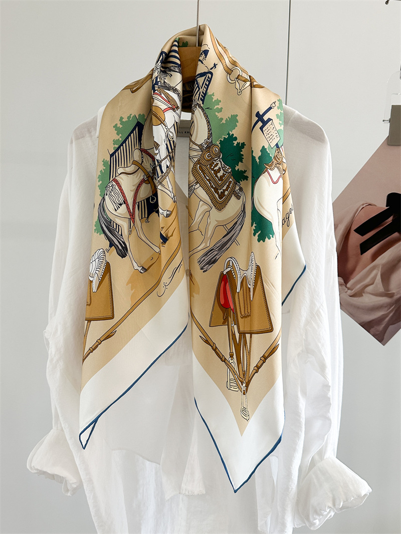 90cm Silk Scarf Luxury Square  - Luxury Bags Hong Kong ulasan dan harga